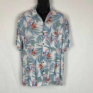 GEORGE Men's loose fit XL 46-48 Aloha Beach Hawaiian Tiki Shirt Island Vacation